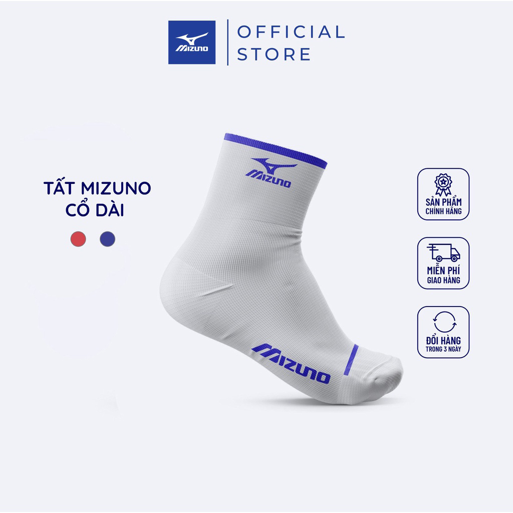 Tất thể thao cổ cao Mizuno chính hãng nam nữ, dày dặn, co giãn tốt, êm ái, thoáng khí, độ bền cao