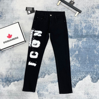 Quần jean nam dsquared2 icon vẩy sơn quần bò nam icon hoạ tiết chữ icon chạy dọc vảy sơn bản 4 khuy