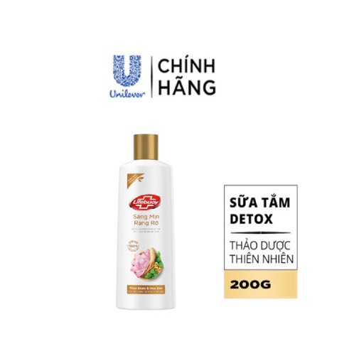 Sữa tắm detox Lifebuoy bảo vệ da khỏi vi khuẩn thảo dược và hoa sen 200G