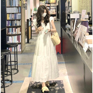 Váy Baby Doll Trắng Dài Cánh Tiên Hàn Quốc