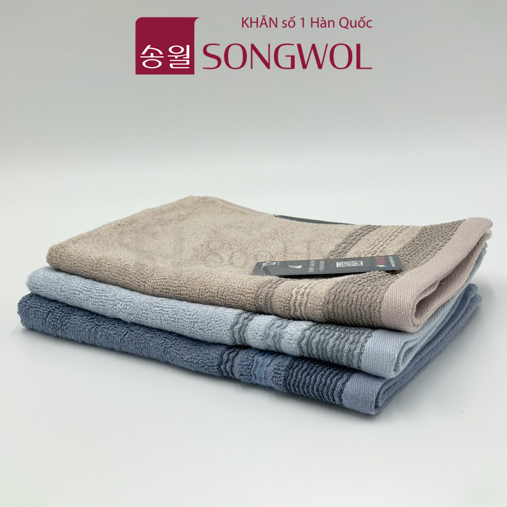 Khăn mặt sợi tre 100% Songwol Hàn Quốc TG Wave 30x45cm, Khăn lau tay thấm hút tốt, dày, không kích ứng