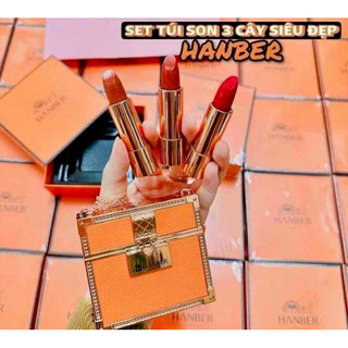 Set son môi túi sách hộp cam sang trọng hanber siêu hot đây ạ