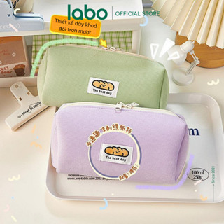 Hộp Bút To Nhiều Ngăn Lưới Bread Pencil Màu Pastel Vải Nhung Tăm LABO