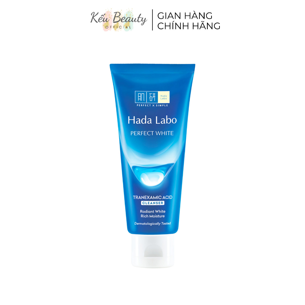 Kem rửa mặt dưỡng trắng Hada Labo Perfect White Cleanser 80g