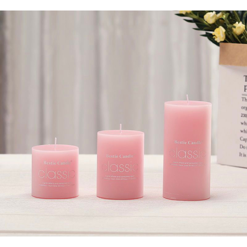 Nến Thơm Classic Pillar Với Mùi Hoa Nhài , Cherry, Hoa Hồng … Không Tạo Khói Phong Cách Châu Âu