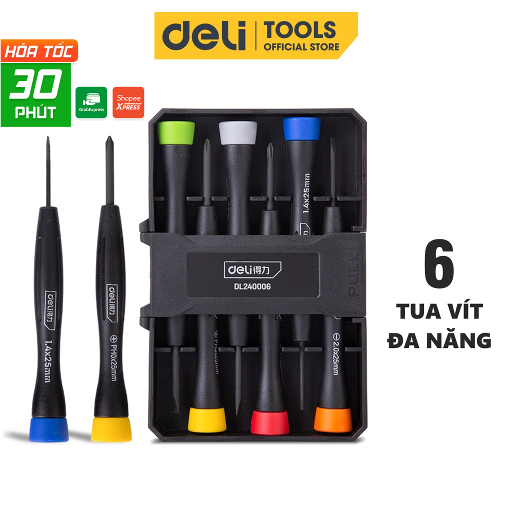 Bộ Tua Vít Đa Năng Deli Nhiều Màu Sắc Dễ Phân Biệt, Sử Dụng Cho Nhiều Kích Cỡ, Sửa Chữa Đồng Hồ, Lin