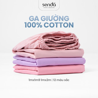Ga giường 1m Cotton Twill Hàn Quốc Sen Đá Home Bedding cao cấp trơn màu, drap bo chun trải nệm, ra đệm 1mx2m 1mx1m9