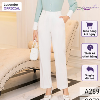 Quần âu nữ dài LAVENDER ống suông basic chất co giãn nhẹ khoá bên hông Q2728