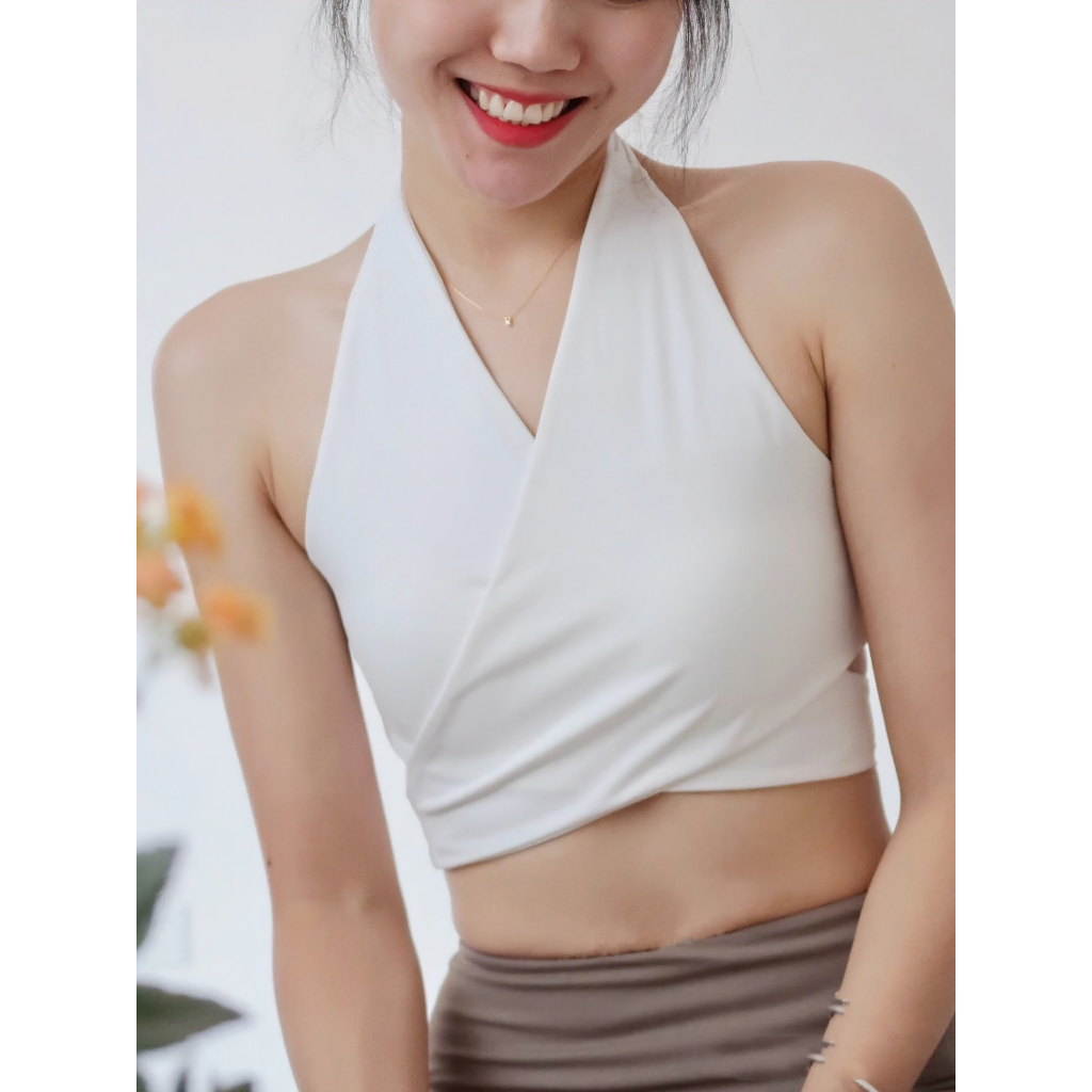 Áo bra cột nơ Quảng Châu cao cấp - Chất thun lulu co giãn - Điều chỉnh được kích cỡ