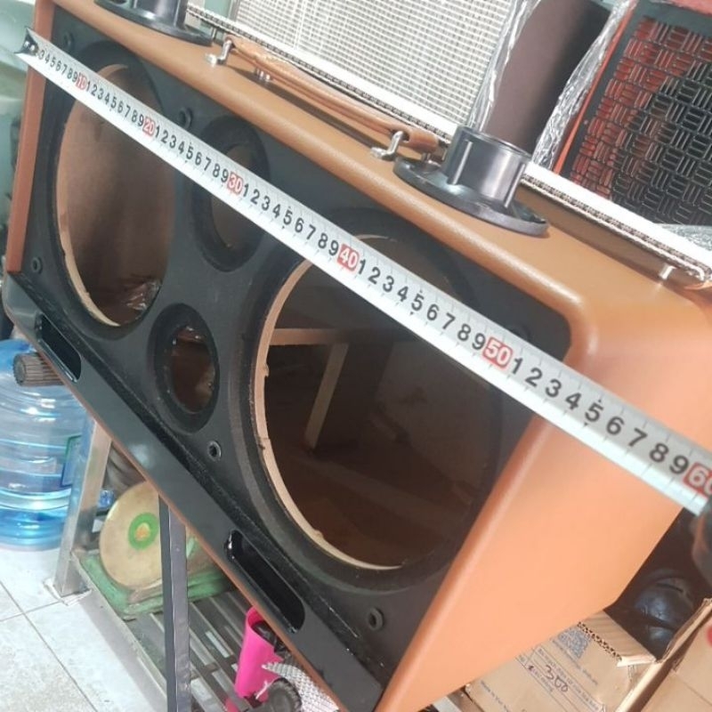 Vỏ thùng loa 2 bass 20 đôi mạch k10 bọc da cải tiến