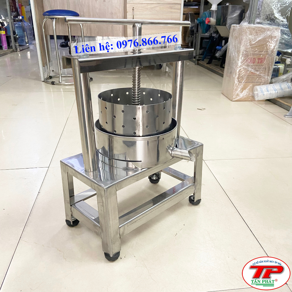 Máy vắt ép nước cốt dừa, vắt ép nước gỏi, ép tóp mỡ inox bằng tay lớn 18cm