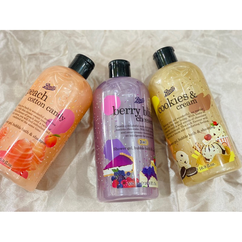 Sữa Tắm Gội Boots Shower Gel Bubble Bath And Shampoo Thái Lan Giúp Giữ Ẩm Nuôi Dưỡng Da 500ML - Wincy Mart
