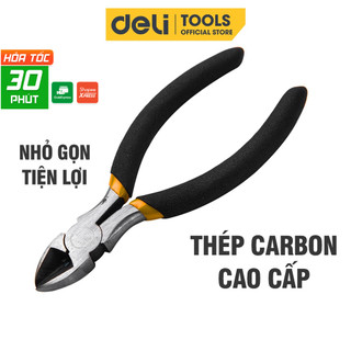 Kìm Cắt Dây Điện Mini Deli - Kềm Chất Liệu Thép Carbon Cao Cấp Chống Mòn Gỉ, Dài 125mm Nhỏ Gọn