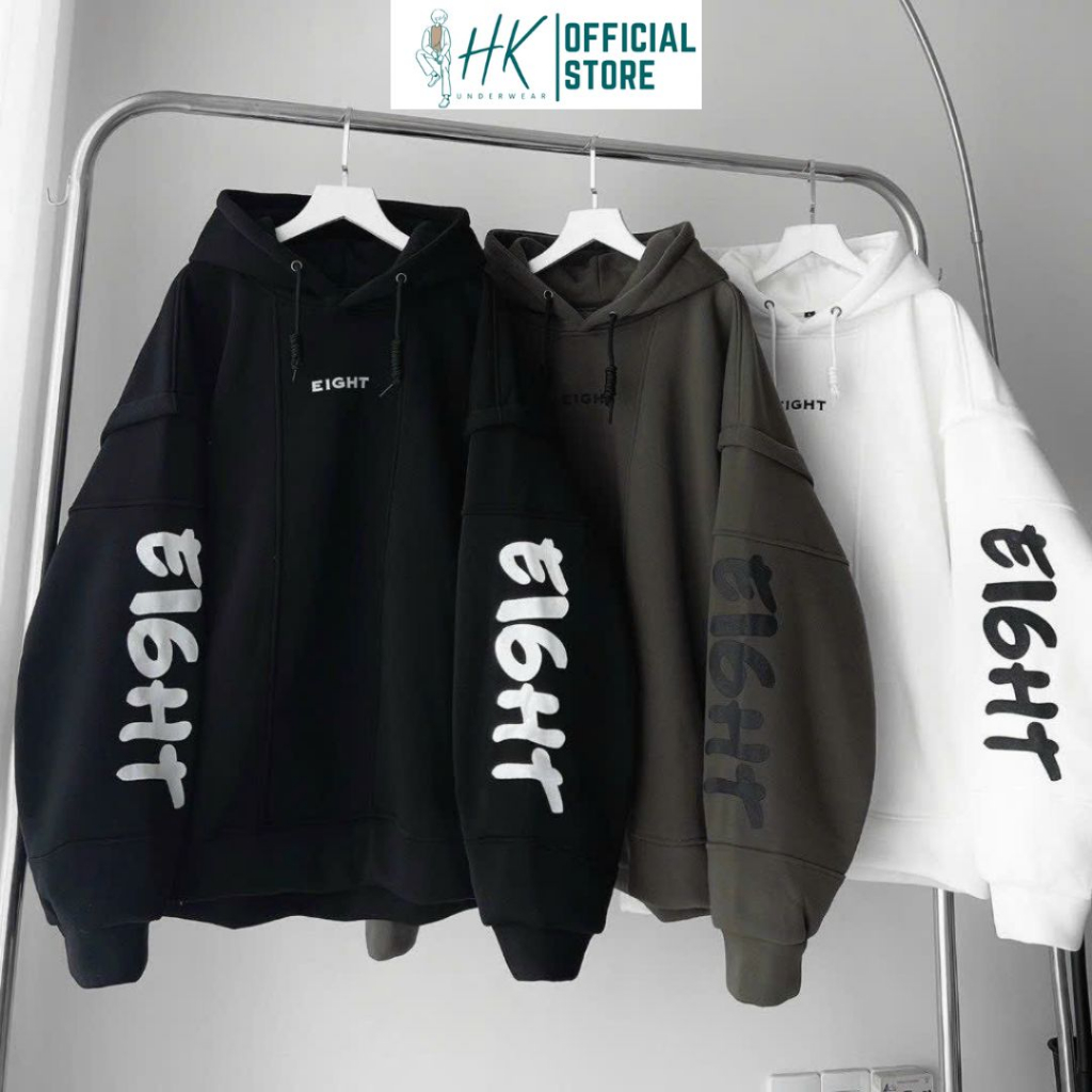 Áo Khoác Hoodie Unisex Eigh, Áo Hoodie Cặp Đôi Local Brand Form Rộng Có Mũ Hàn Quốc Cute Chống Nắng Giá Xưởng.