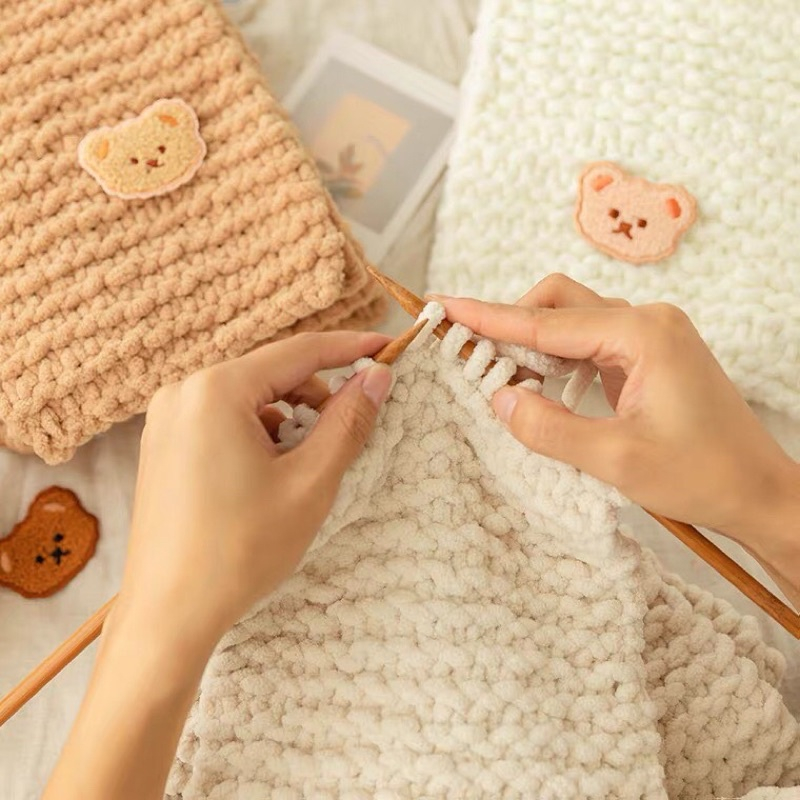 Set nguyên liệu đan khăn len bông sữa kèm video hướng dẫn chi tiết