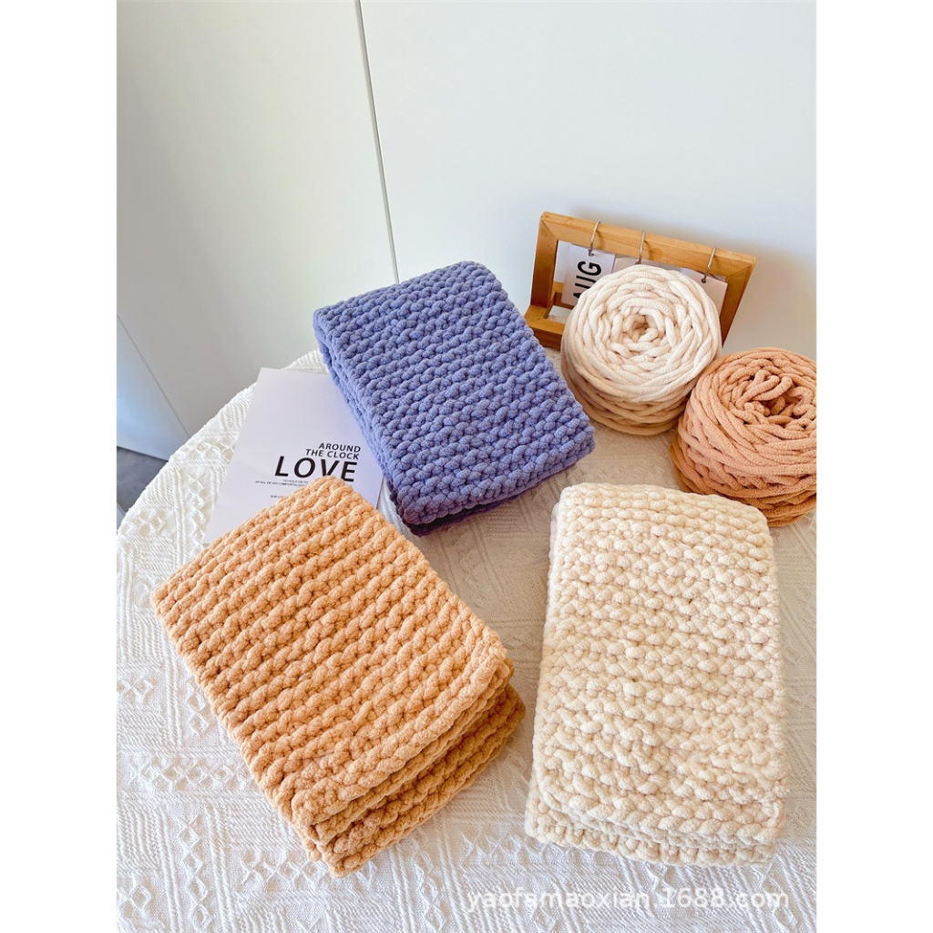 Set nguyên liệu đan khăn len bông sữa kèm video hướng dẫn chi tiết