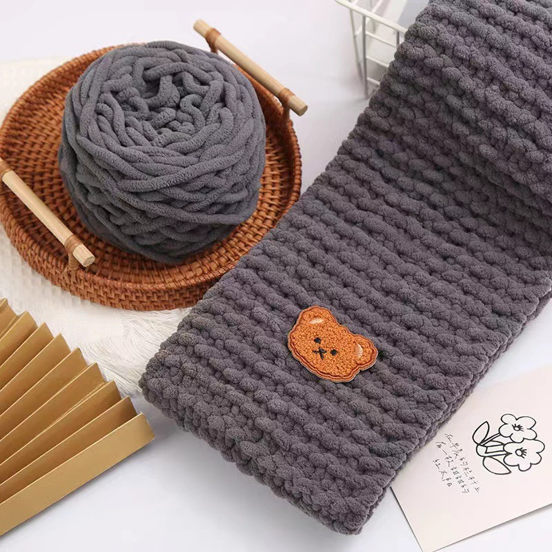 Set nguyên liệu đan khăn len bông sữa kèm video hướng dẫn chi tiết