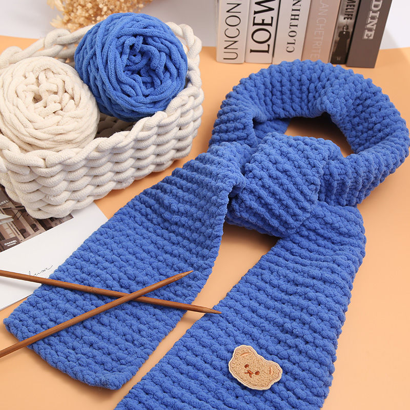 Set nguyên liệu đan khăn len bông sữa kèm video hướng dẫn chi tiết