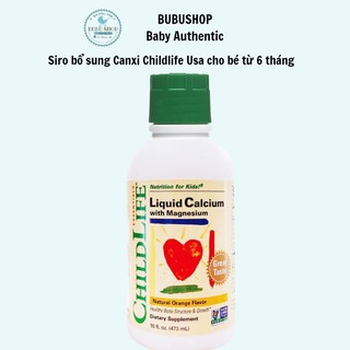 Canxi hữu cơ childlife kèm magie, kẽm và vitamin d3 dạng siro hương cam cho bé