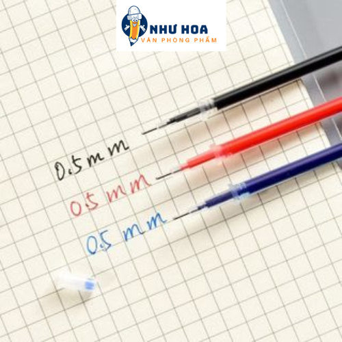 Bút gel ngòi 0.5mm màu đen đỏ xanh