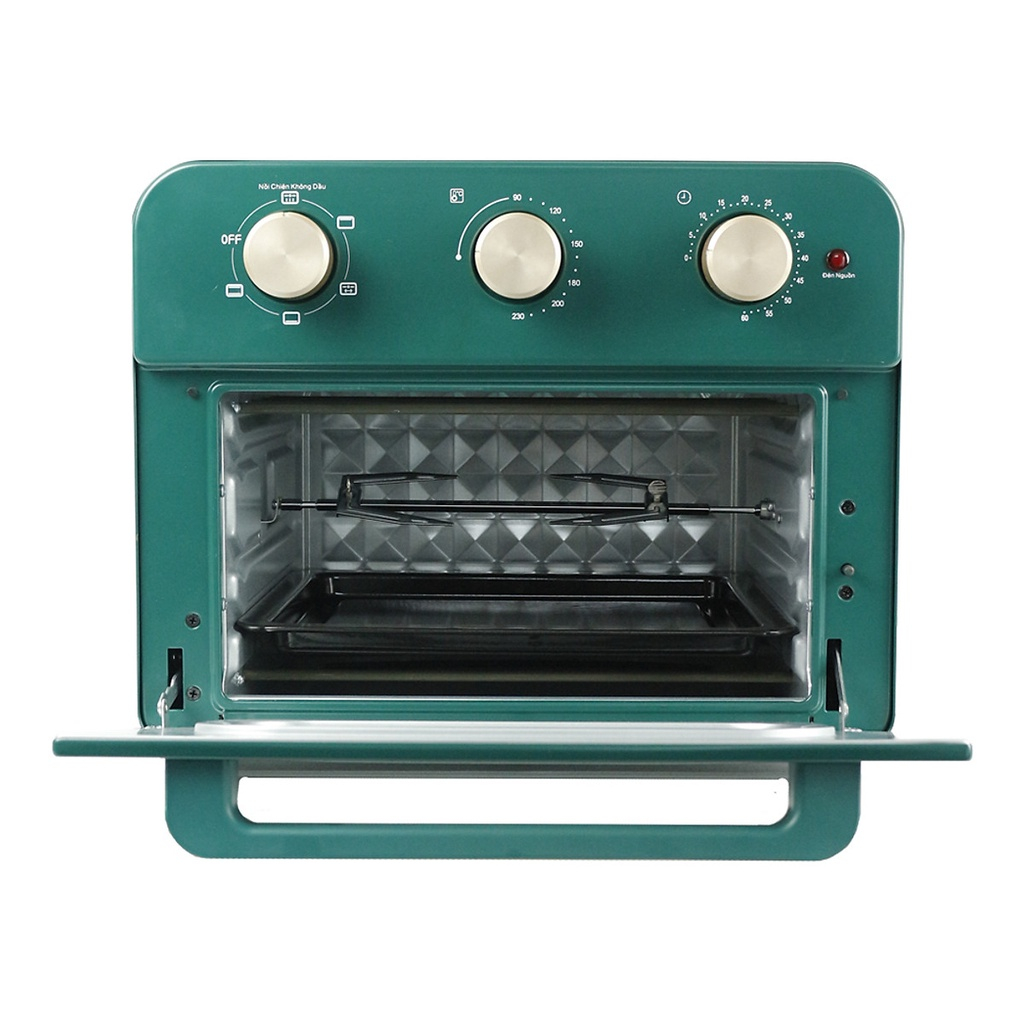 Nồi Chiên Không Dầu Kiêm Lò Nướng Mobell KMO23LI-KB-OL Dung tích 20L Chính Hãng Công Suất 1500W Mặt Kính Trong Suốt