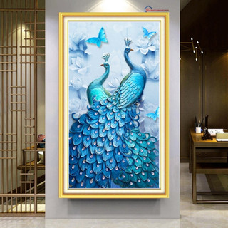 Tranh đính đá, tranh thêu đôi công phú quý cát tường DD9730 DV6509 DF2816 AL72069 (50cm x 80cm)