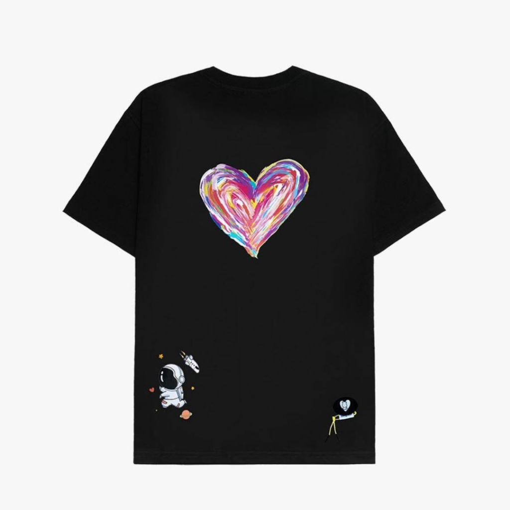 Áo Thun Unisex Tay Lỡ Pink Heart Couple Onyou T011 100% Cotton - Local Brand Chính Hãng
