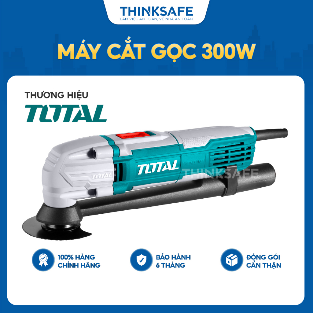 Máy cắt rung Total TS3006 công suất 300W kèm phụ kiện lưỡi cắt giấy nhám Máy cắt gọc đa năng chính hãng- Thinksafe