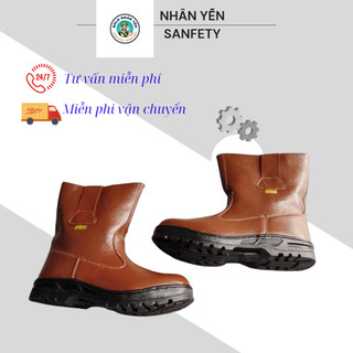 Ủng da sobar bảo hộ chống đinh, chống va đập, chống bắn sỉ hàn, chống nước thợ hàn, thợ cơ khí