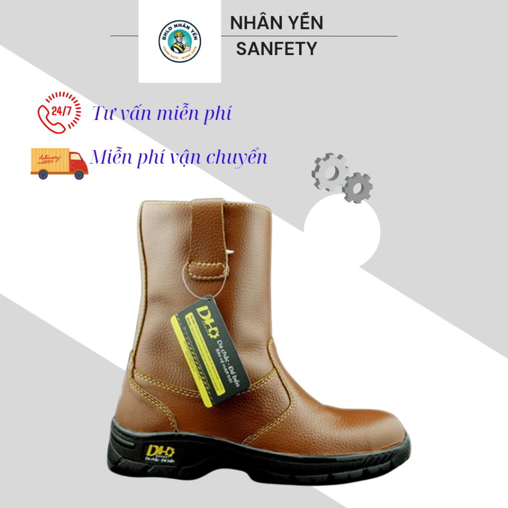 Ủng Da DH Chống Va Đập Chống Tia Lửa Hàn Thợ Cơ Khí Thợ Hàn Kỹ Sư Dự Án Công Trình