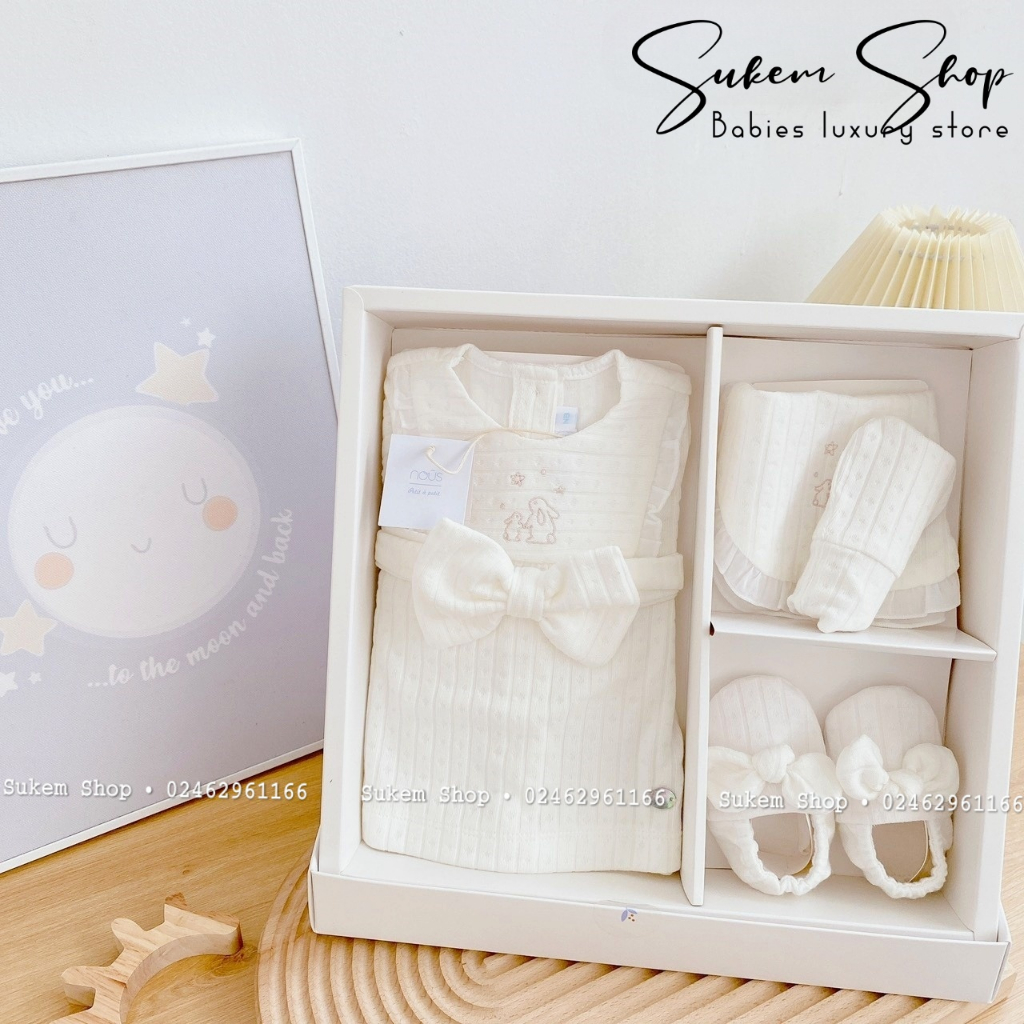 Set Quà Tặng 5 Món Sơ Sinh Nous 2023 Siêu Xinh Cho Bé 3-6kg