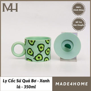 Ly sứ cao cấp họa tiết trái bơ xanh Made4Home size 350ml
