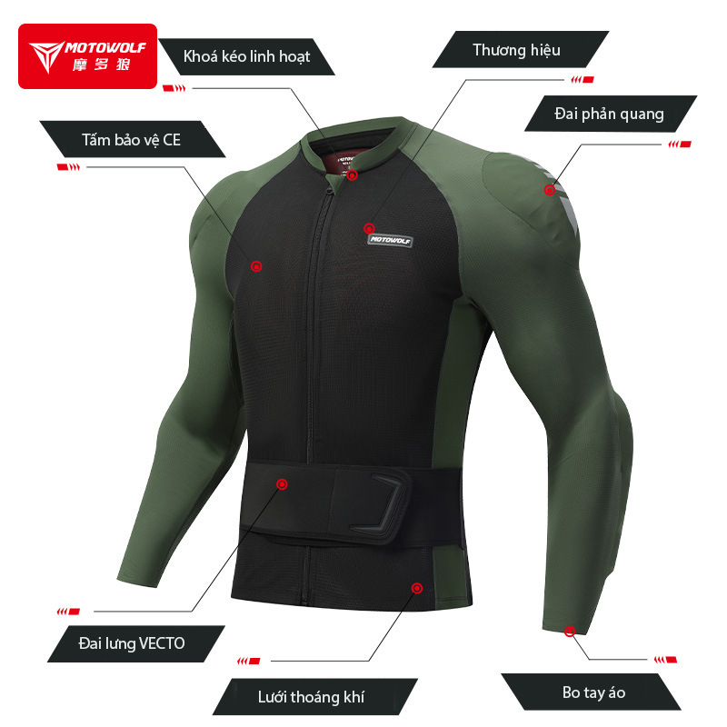 Áo bảo hộ lưới Motowolf MDL1031