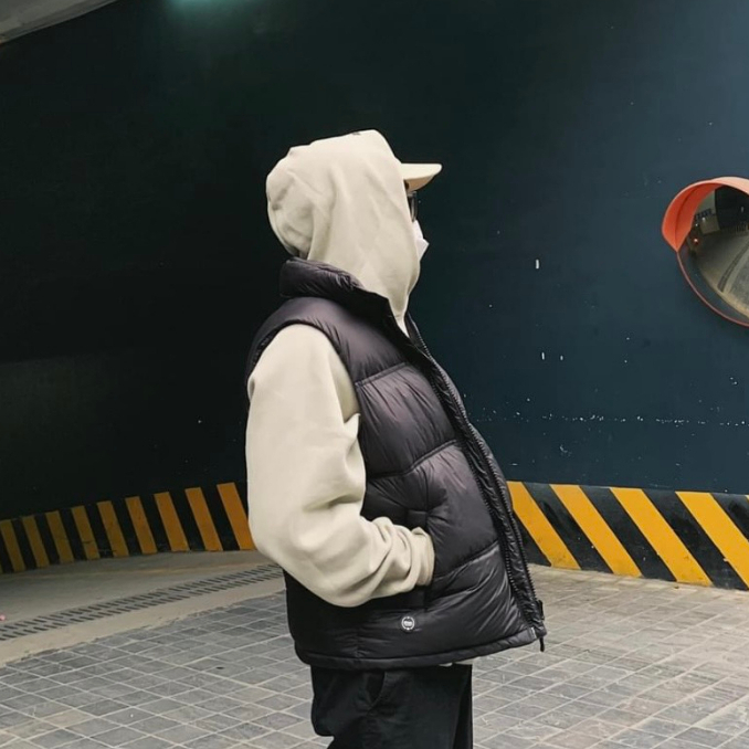 Áo phao nam gile Pulll end Bear trần bông siêu nhẹ, kháng nước