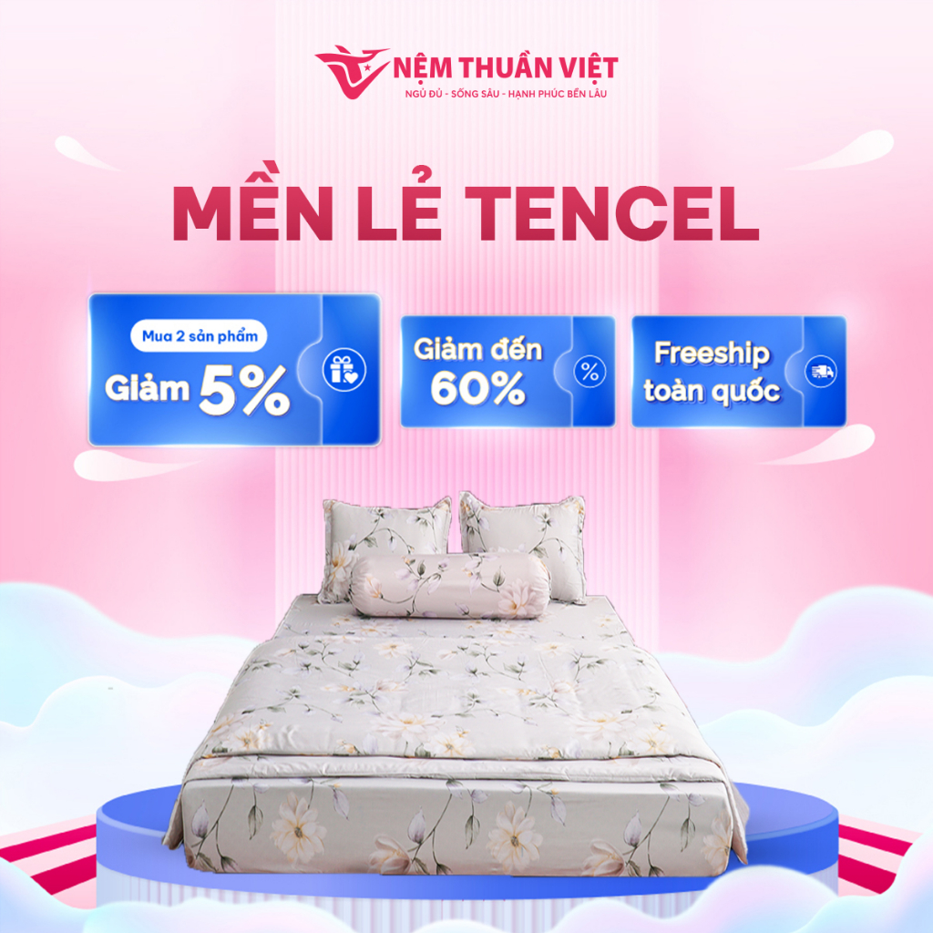Mền Tencel Thuần Việt Cao Cấp - Xám TC24 - Kích Thước 180x200