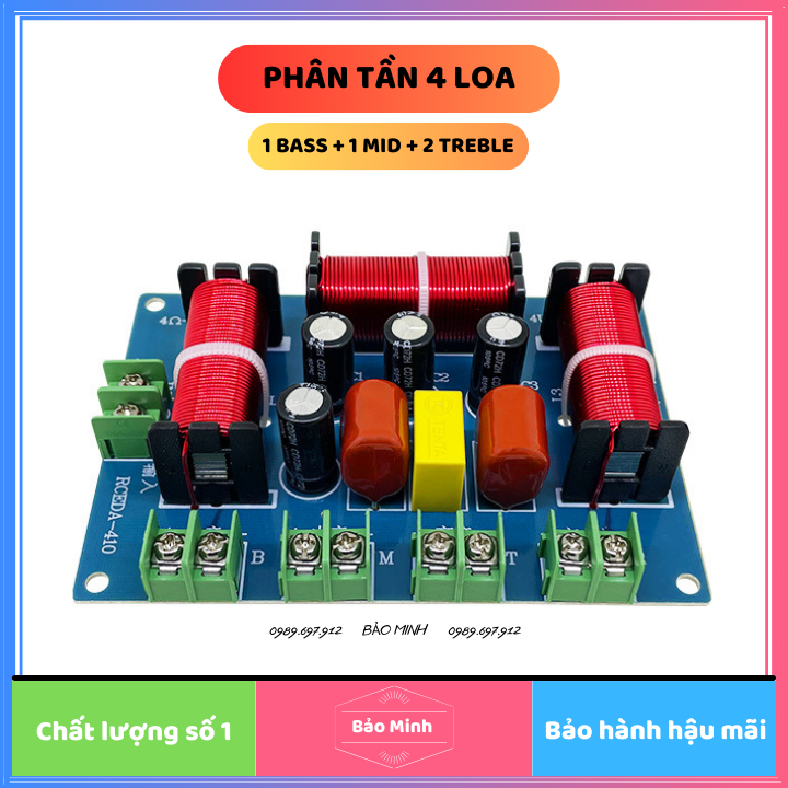 [Giá 1 mạch] Phân tần loa 4 đường tiếng 1 Bass 1 Mid 2 Treble RCEDA-410 công suất 200w | Phân tần loa cây , kẹo kéo