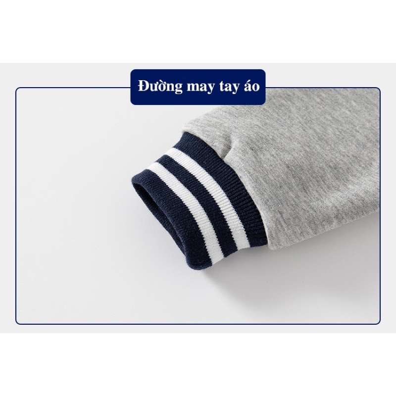 Áo khoác nỉ cho bé WELLKID áo nỉ bông dài tay họa tiết đáng yêu hàng xuất Âu Mỹ 2023