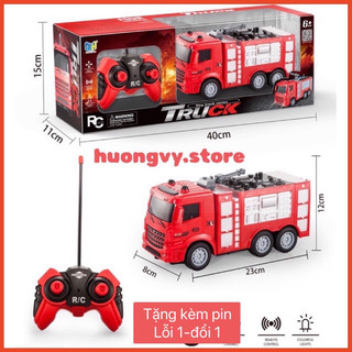 Đồ chơi mô hình xe cứu hoả có phun nước thông minh điều khiển từ xa
