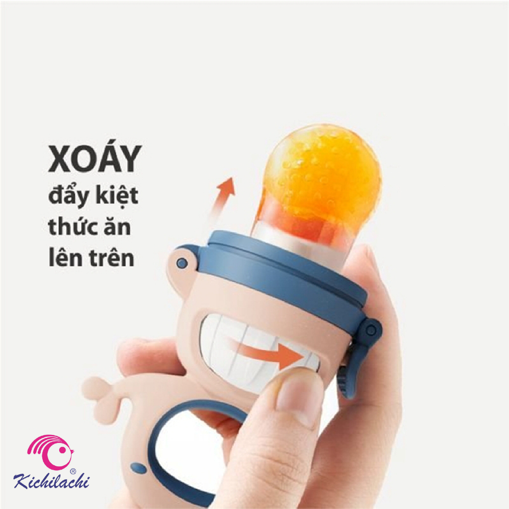 Túi Tập Ăn Dặm Chống Hóc Cá Heo Kichilachi - MẪU MỚI - CHÍNH HÃNG