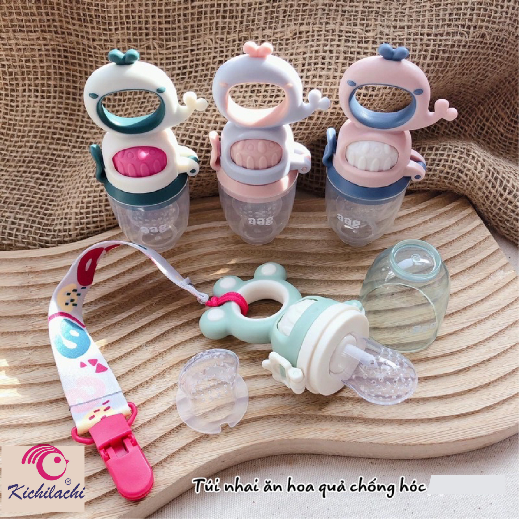 Túi Tập Ăn Dặm Chống Hóc Cá Heo Kichilachi - MẪU MỚI - CHÍNH HÃNG