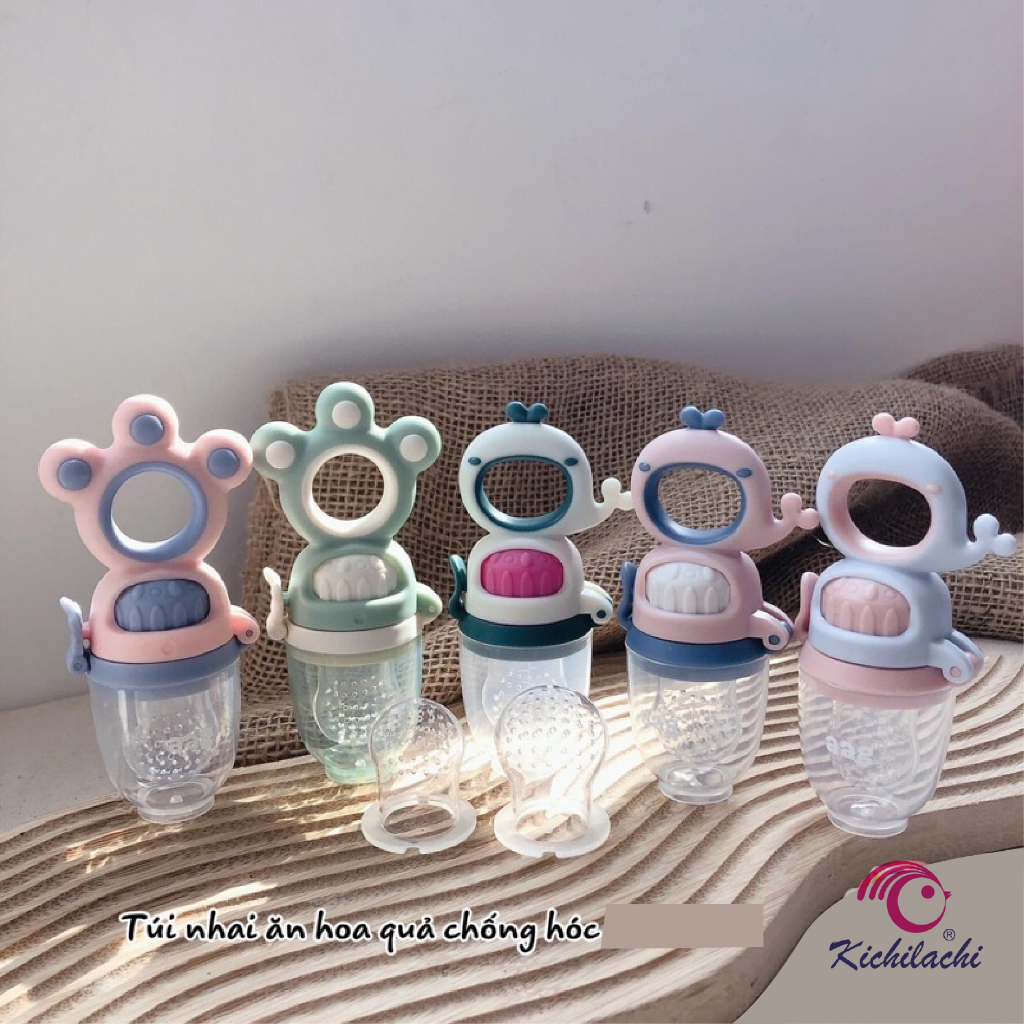 Túi Tập Ăn Dặm Chống Hóc Cá Heo Kichilachi - MẪU MỚI - CHÍNH HÃNG
