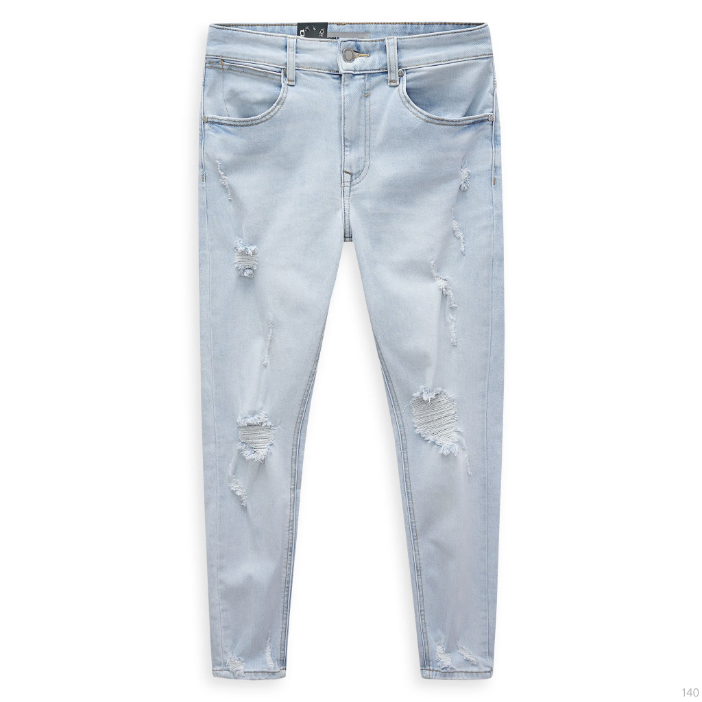 Quần Jeans Nam ICONDENIM Skinny Torn Knee Light Blue QJID0140