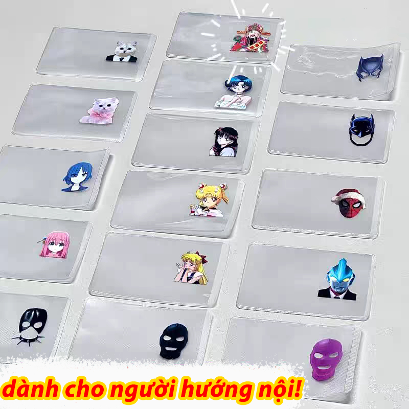 Bọc Thẻ Che Mặt Hình Sleeve Bao Thẻ Học Sinh Vui Nhộn Cho Người Hướng Nội