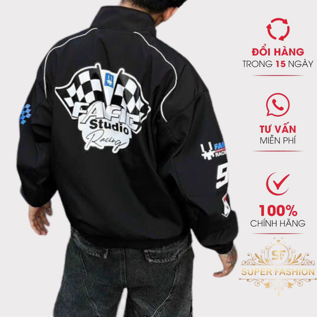 Áo khoác dù nam Fafic studio Racing Flag Jacket áo khoác racing jacket fafic studio Hot Trend - SUPER FASHION
