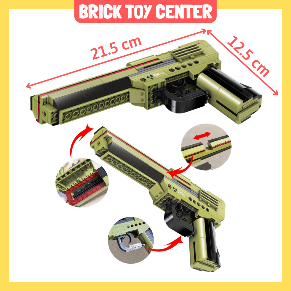 Súng đồ chơi lắp ráp Qman xếp được 3 mô hình súng 200+ chi tiết