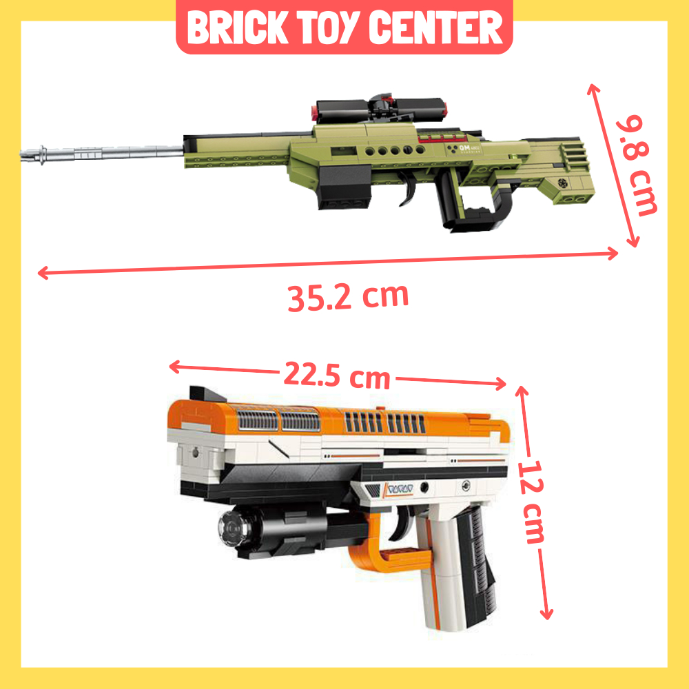 Súng đồ chơi lắp ráp Qman xếp được 3 mô hình súng 200+ chi tiết