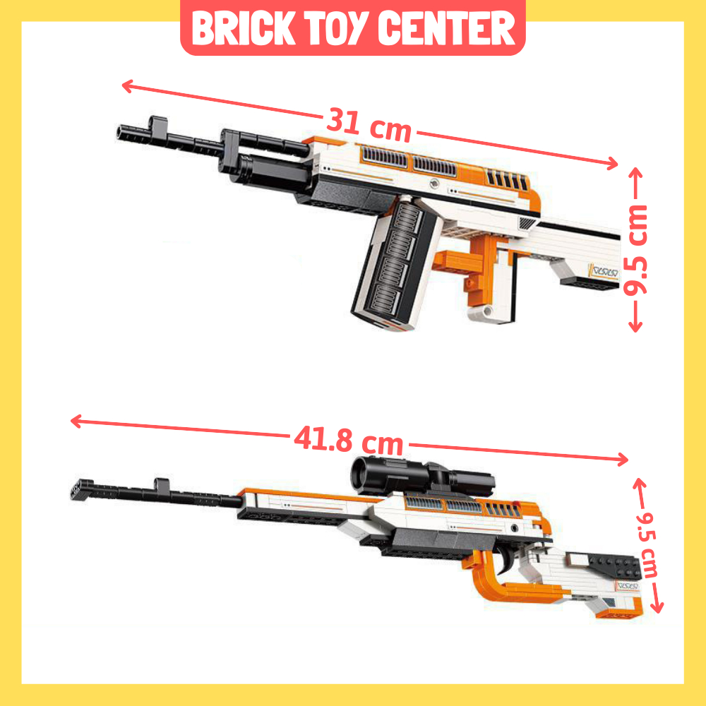 Súng đồ chơi lắp ráp Qman xếp được 3 mô hình súng 200+ chi tiết