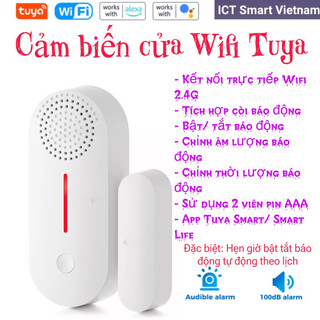 Cảm biến cửa Wifi Tuya, tích hợp chuông báo động
