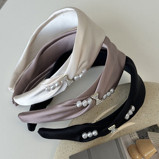 Băng đô cài tóc vải lụa satin phong cách tiểu thư