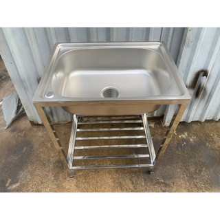 CHẬU RỬA CHÉN CAO CẤP CÓ CHÂN _ 100% INOX 201 ( Tặng Kèm Luôn Bộ Xả - Vòi Chén - Dây Cấp Nước )